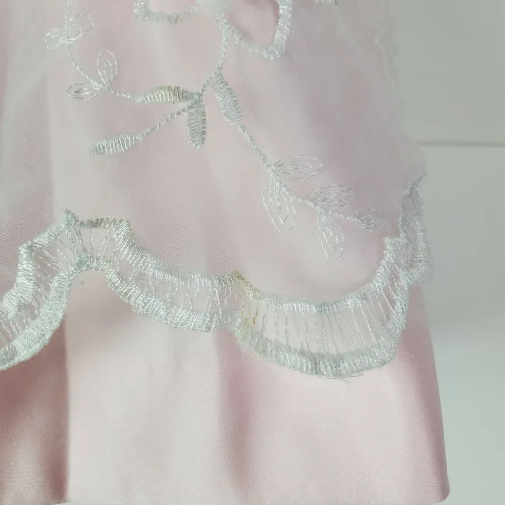 Cinderella Baby Girl Pink Lace Dress Size 18M Tulle Trim Pearl Flower Sleeveless